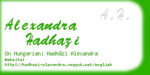 alexandra hadhazi business card